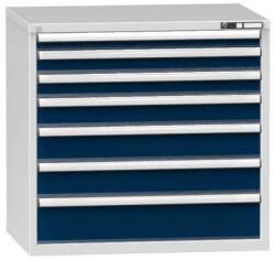 POLAK Fiókos szekrény ZG4, 1037 x 753 x 990 mm, szürke-sötétkék