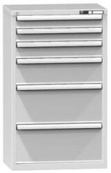 POLAK Fiókos szekrény ZP5, 731 x 464 x 1215 mm, szürkésszürke