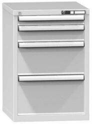 POLAK Fiókos szekrény ZA4, 578 x 600 x 840 mm, szürkésszürke