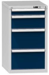 POLAK Fiókos szekrény ZE5, 578 x 753 x 990 mm, szürke-sötétkék