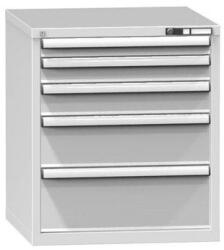 POLAK Fiókos szekrény ZB5, 731 x 753 x 840 mm, szürkésszürke