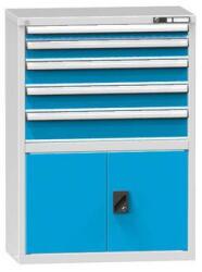 POLAK Fiókos szekrény ZR2, 884 x 464 x 1215 mm, szürkéskék