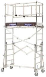 Tubesca-Comabi X Tower dobogós alumínium gurulóállvány, pallóhossz: 2, 4 m, munkamagasság: 4, 8 m