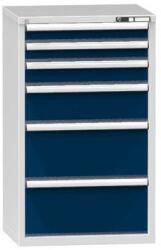 POLAK Fiókos szekrény ZD5, 731 x 600 x 1215 mm, szürke-sötétkék