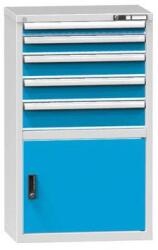 POLAK Fiókos szekrény ZP2, 731 x 464 x 1215 mm, szürkéskék