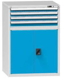 POLAK Fiókos szekrény ZK1, 884 x 753 x 1215 mm, szürkéskék