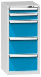 POLAK Fiókos szekrény ZE3, 578 x 753 x 1215 mm, szürkéskék