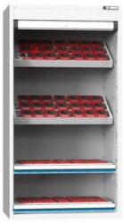 POLAK NC szekrény redőnnyel 54x27D felszereléssel, 6-os variáció, szürkéskék