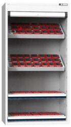 POLAK NC szekrény redőnnyel 54x27D felszereléssel, 10-es variáció, szürke-sötétkék