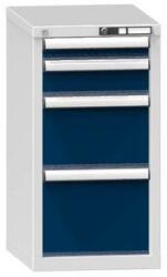 POLAK Fiókos szekrény ZL4, 442 x 600 x 840 mm, szürke-sötétkék