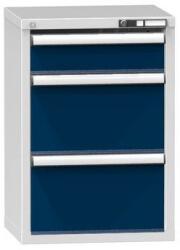 POLAK Fiókos szekrény ZN3, 578 x 464 x 840 mm, szürke-sötétkék