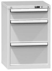POLAK Fiókos szekrény ZA3, 578 x 600 x 840 mm, szürkésszürke