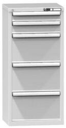 POLAK Fiókos szekrény ZN3, 578 x 464 x 1215 mm, szürkésszürke