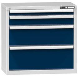 POLAK Műhely fiókos szekrény ZR, 4 fiókos, 840 x 884 x 464 mm, szürke/sötétkék