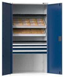 POLAK NC szekrény csuklós ajtókkal 54x27D felszereléssel, var. 11, szürke-sötétkék