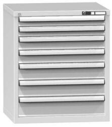 POLAK Fiókos szekrény ZD7, 731 x 600 x 840 mm, szürkésszürke