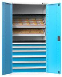 POLAK NC szekrény csuklós ajtókkal 54x27D felszereléssel, 12-es variáció, szürkéskék