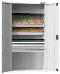 POLAK NC szekrény csuklós ajtókkal 54x27D felszereléssel, 11-es variáció, szürkés-szürke