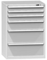 POLAK Fiókos szekrény ZK5, 884 x 753 x 1215 mm, szürkésszürke