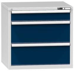 POLAK Fiókos szekrény ZK3, 884 x 753 x 840 mm, szürke-sötétkék