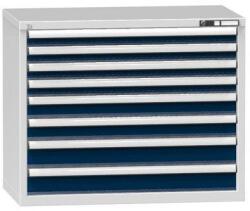 POLAK Fiókos szekrény ZC8, 1037 x 600 x 840 mm, szürke-sötétkék