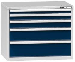 POLAK Fiókos szekrény ZG3, 1037 x 753 x 840 mm, szürke-sötétkék
