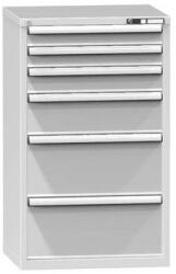 POLAK Fiókos szekrény ZD5, 731 x 600 x 1215 mm, szürkésszürke