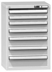 POLAK Műhely fiókos szekrény ZN, 7 fiókos, 840 x 578 x 464 mm, szürke/szürke