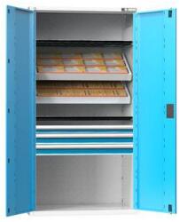 POLAK NC szekrény csuklós ajtókkal 54x27D felszereléssel, 11-es variáció, szürkéskék