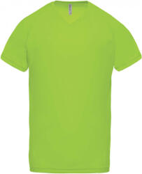 Proact Férfi póló Proact PA476 Men’S v-neck Short Sleeve Sports T-Shirt -XL, Lime