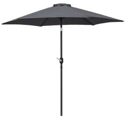  Szürke kerti esernyő Ø2.7m kézi mechanizmussal és szélszellőztetéssel