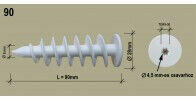  Polisztirol dübel 90 csavarmenetes poliszt. dübel min. 10cm-es szigeteléshez, csavr: 4, 5mm (25db/d