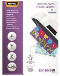 Fellowes Meleglamináló fólia, 80 mikron, A3, fényes, 25 db, FELLOWES (5396403) - nyomtassingyen