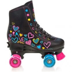 Raven Quad Roller Skates Raven Trista Black with adjustable size
