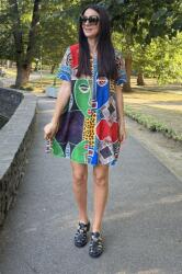 FashionLand ROCHIE SCURTA IN A CU MANECA SCURTA MIRAGERO TALIE UNICA Multicolora