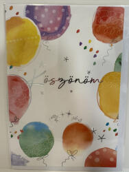  Köszönöm képeslap - színes lufikkal, A5-ös méret, borítékkal (363177)