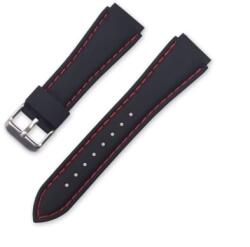  Curea silicon sport neagră cusătură roșie 24mm(27mm) - cureaceas