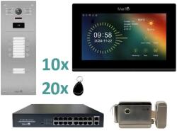 Mentor Kit VideoInterfon WiFi 10 Ap. Mentor SYKT095B 7" FHD 2MP IP65 POE 4in1 (MMDSYKT095B)