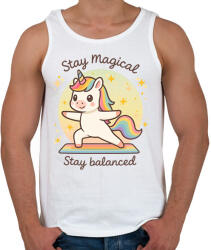 printfashion Jógázó unikornis - Férfi atléta - Fehér (17572708)