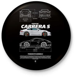 printfashion Porsche Carrera S - Kitűző, hűtőmágnes - Fekete (17585249)