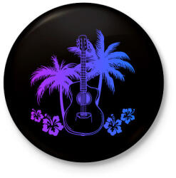 printfashion Gitáros - Kitűző, hűtőmágnes - Fekete (17574939)