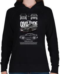 printfashion Honda TYPE R - Női kapucnis pulóver - Fekete (17580365)