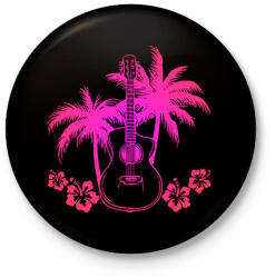 printfashion Gitáros - Kitűző, hűtőmágnes - Fekete (17574039)