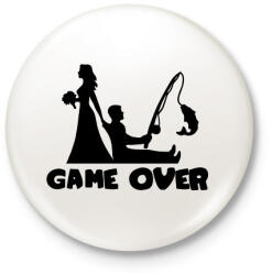 printfashion Game over horgászos - Kitűző, hűtőmágnes - Fehér (17536644)
