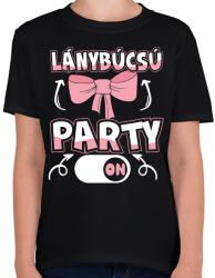printfashion Lánybúcsú party on - Gyerek póló - Fekete (17535863)
