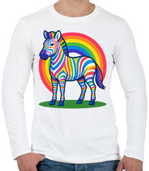 printfashion Zebra - Férfi hosszú ujjú póló - Fehér (17532640)