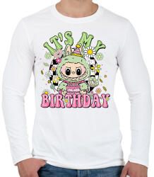 printfashion Születésnapi Labubu - Férfi hosszú ujjú póló - Fehér (17578635)