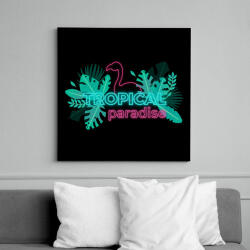 printfashion Tropical Paradise flamingo - Vászonkép - Fekete (17564149)