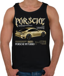 printfashion porsche turbo gold - Férfi atléta - Fekete (17582163)