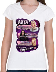 printfashion anya - Női V-nyakú póló - Fehér (17549376)